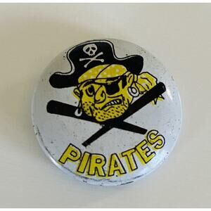 VINTAGE Small 1950s Pittsburgh Pirates Baseball MLB Black 1960s Button Lapel Pin